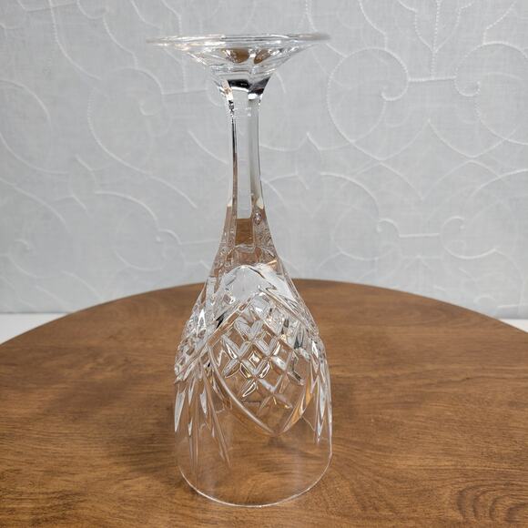 Vintage Shannon Crystal Irish Wine Glasses Goblets Set of 6 Diamond Starburst - Picture 15 of 16
